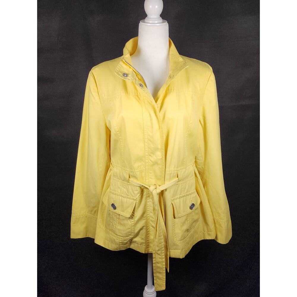 Ann Taylor Cotton blend lightweight jacket, belted utility style